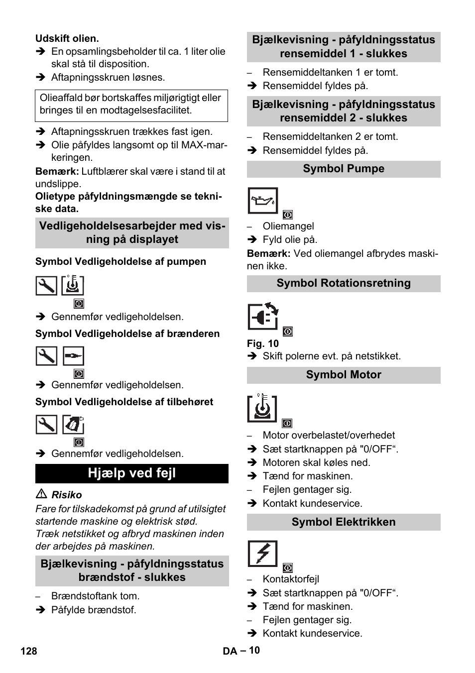 Hjælp ved fejl | Karcher HDS 13-20-4 S EU User Manual | Page 128 / 436