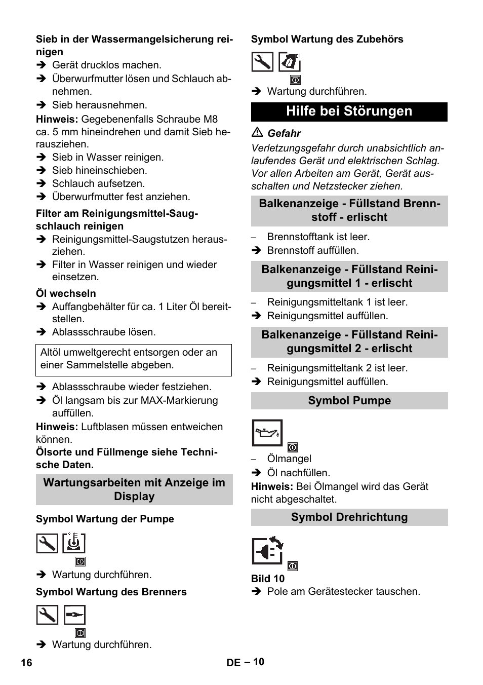 Hilfe bei störungen | Karcher HDS 13-20-4 S EU User Manual | Page 16 / 436