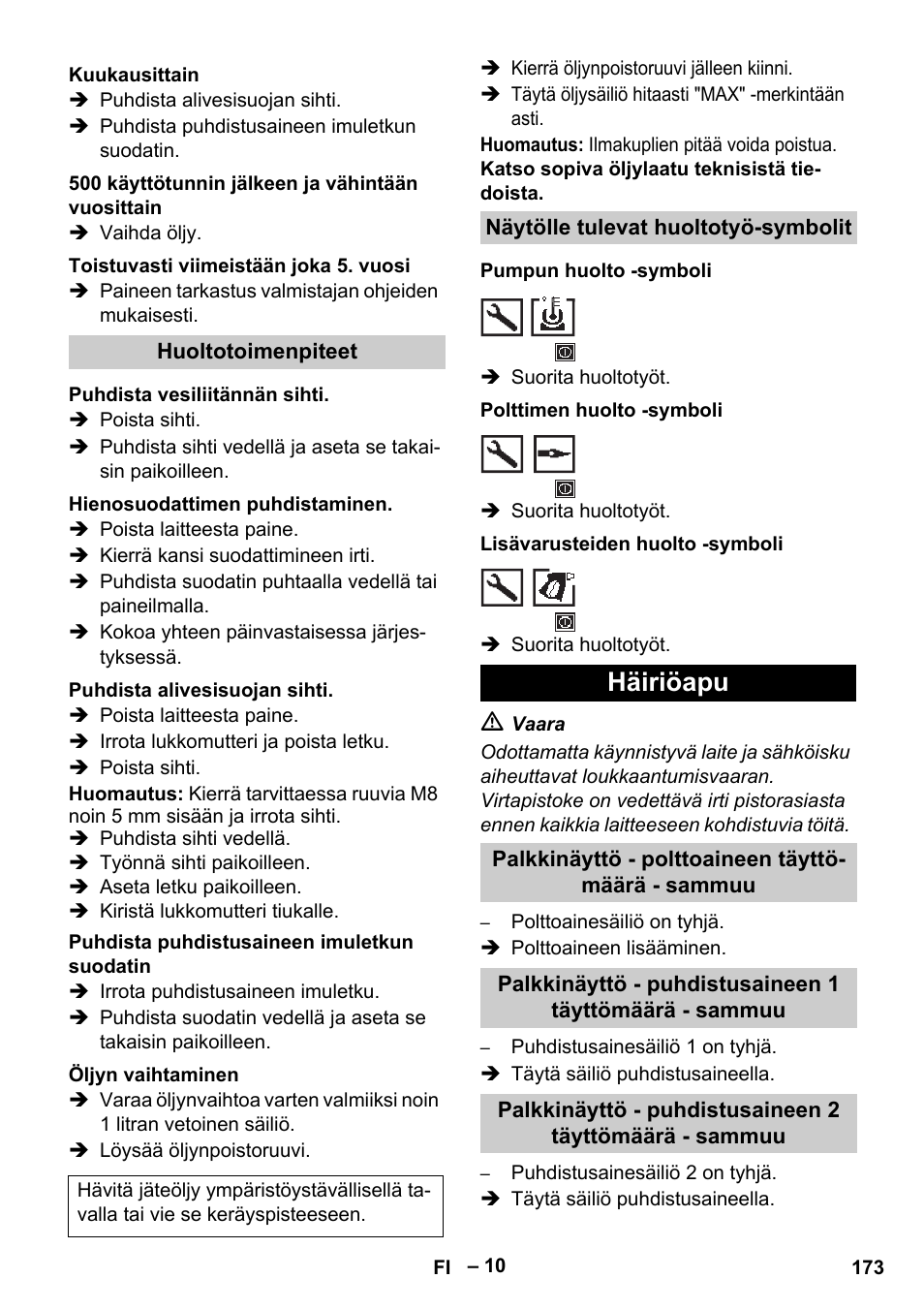 Häiriöapu | Karcher HDS 13-20-4 S EU User Manual | Page 173 / 436