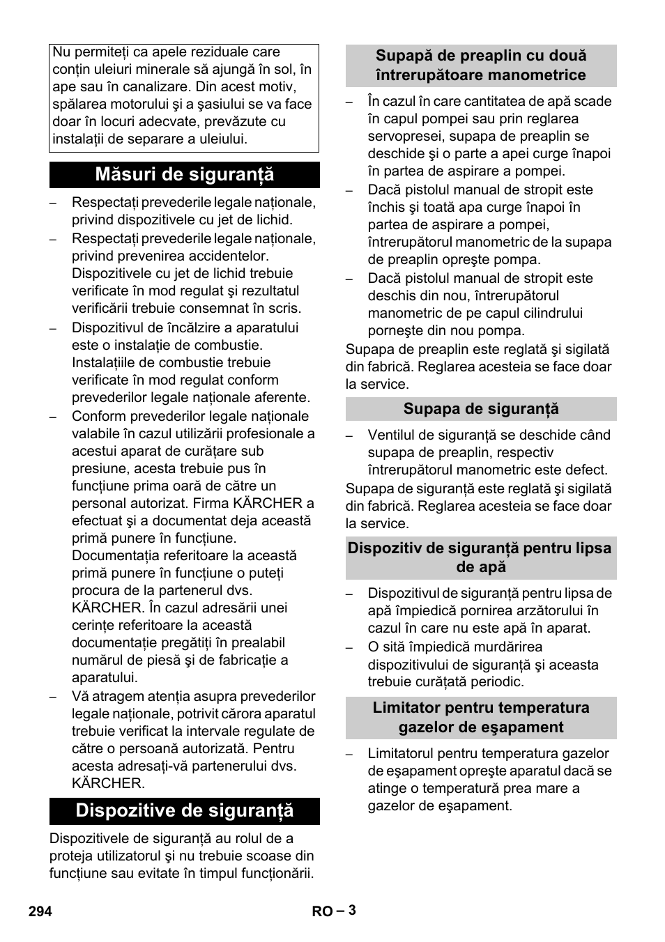 Măsuri de siguranţă dispozitive de siguranţă | Karcher HDS 13-20-4 S EU User Manual | Page 294 / 436