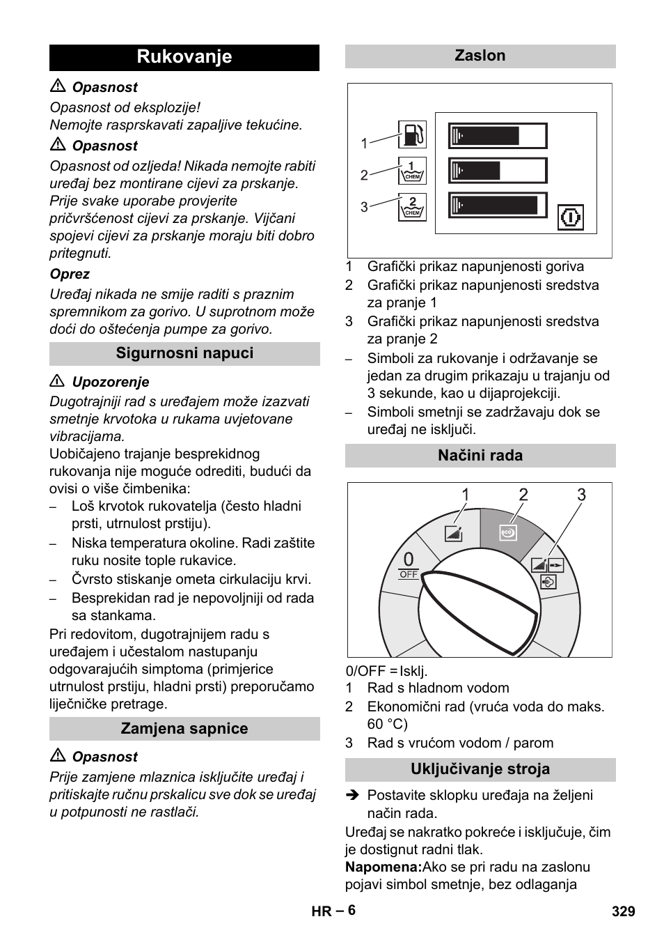 Rukovanje | Karcher HDS 13-20-4 S EU User Manual | Page 329 / 436