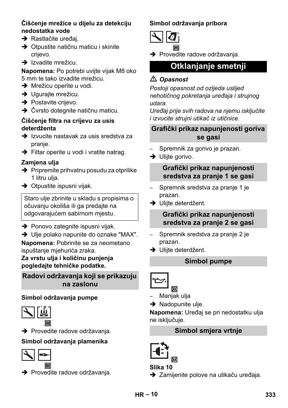 Otklanjanje smetnji | Karcher HDS 13-20-4 S EU User Manual | Page 333 / 436