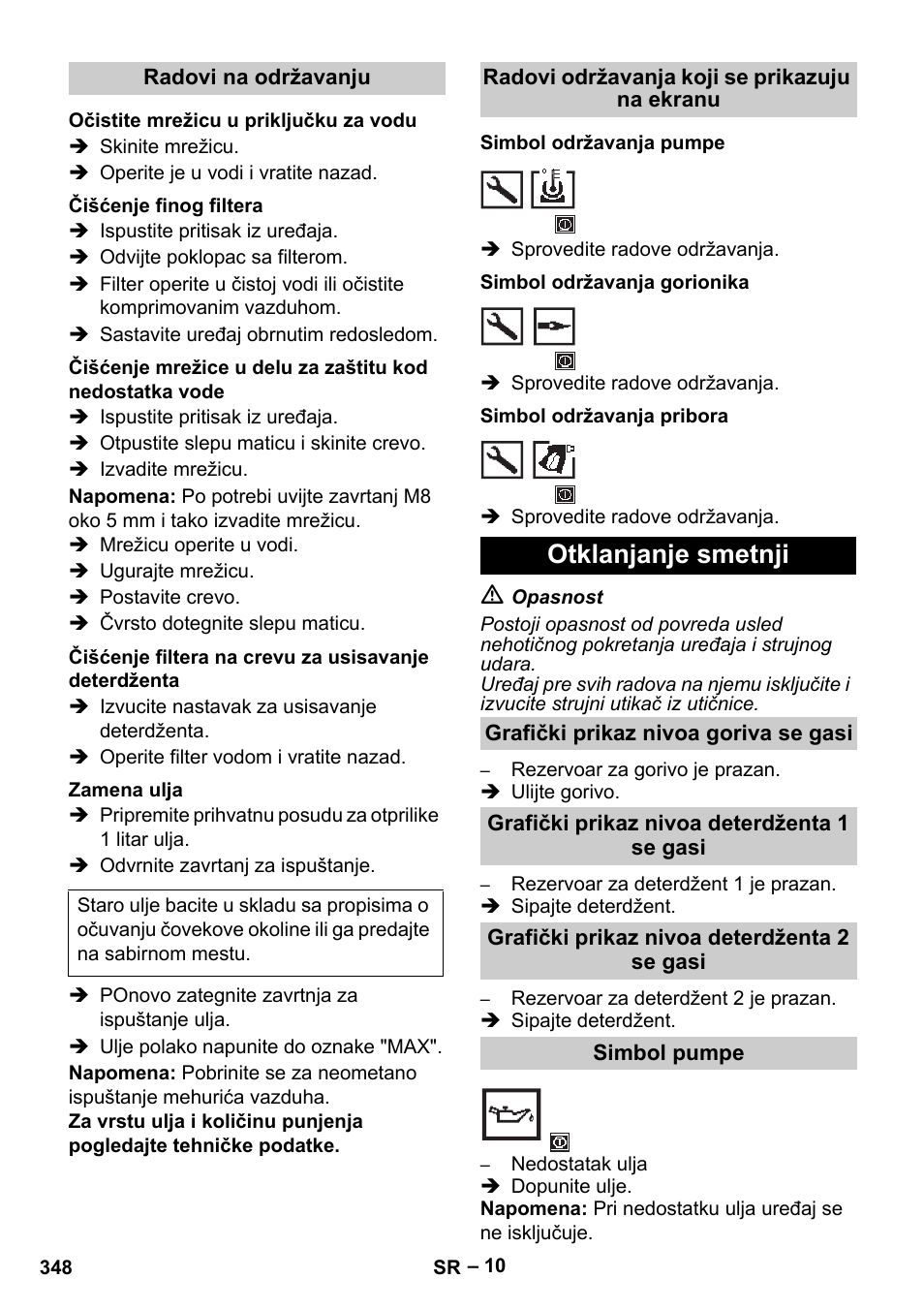 Otklanjanje smetnji | Karcher HDS 13-20-4 S EU User Manual | Page 348 / 436