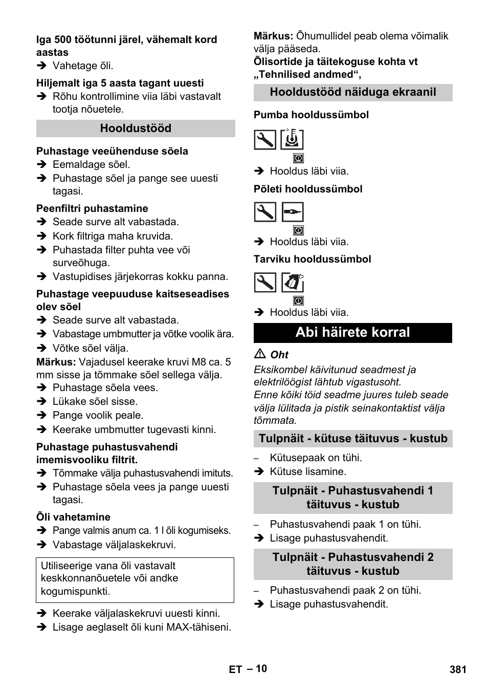 Abi häirete korral | Karcher HDS 13-20-4 S EU User Manual | Page 381 / 436