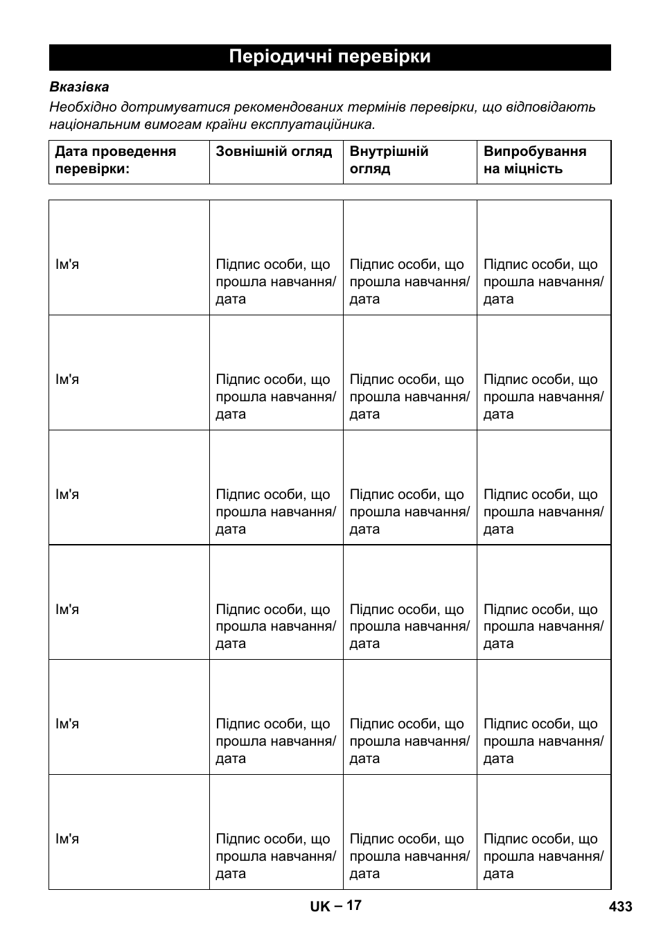 Періодичні перевірки | Karcher HDS 13-20-4 S EU User Manual | Page 433 / 436