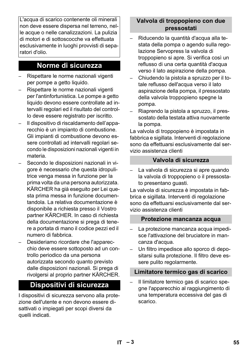 Norme di sicurezza dispositivi di sicurezza | Karcher HDS 13-20-4 S EU User Manual | Page 55 / 436