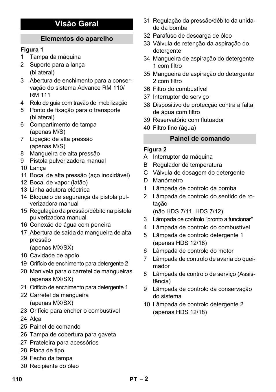 Visão geral | Karcher HDS 8-17-4M Classic EU User Manual | Page 110 / 468