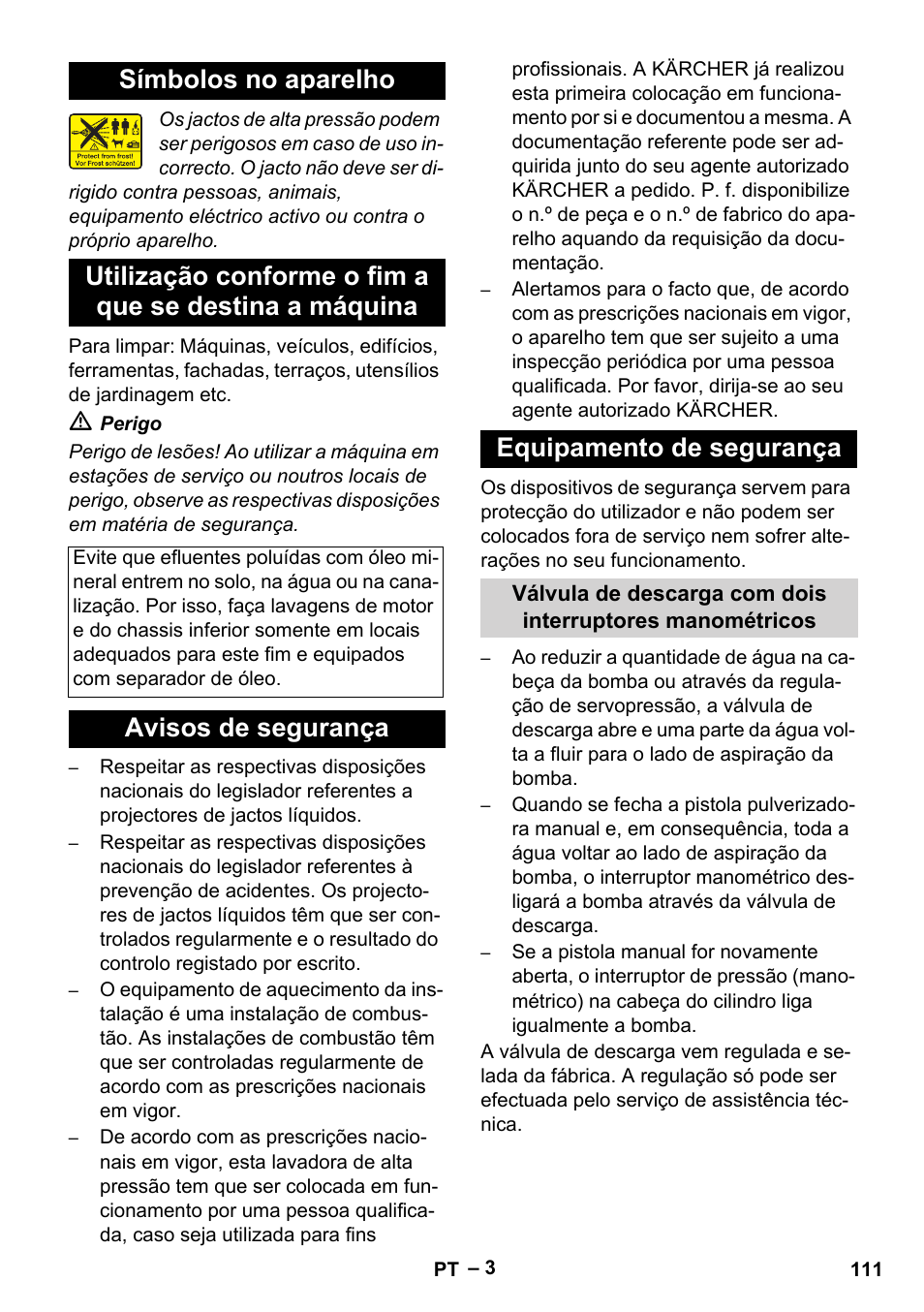 Avisos de segurança equipamento de segurança | Karcher HDS 8-17-4M Classic EU User Manual | Page 111 / 468