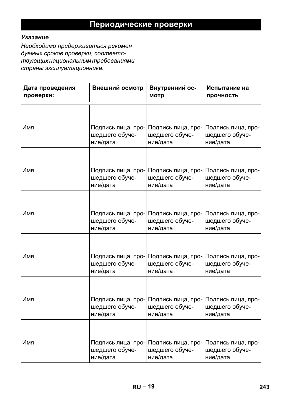 Периодические проверки | Karcher HDS 8-17-4M Classic EU User Manual | Page 243 / 468