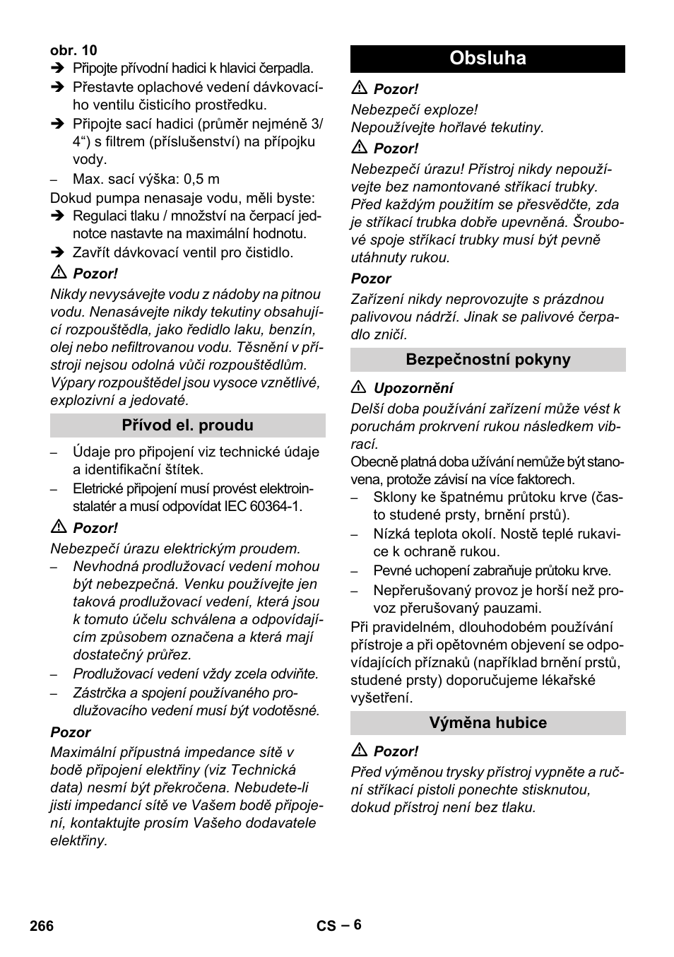 Obsluha | Karcher HDS 8-17-4M Classic EU User Manual | Page 266 / 468