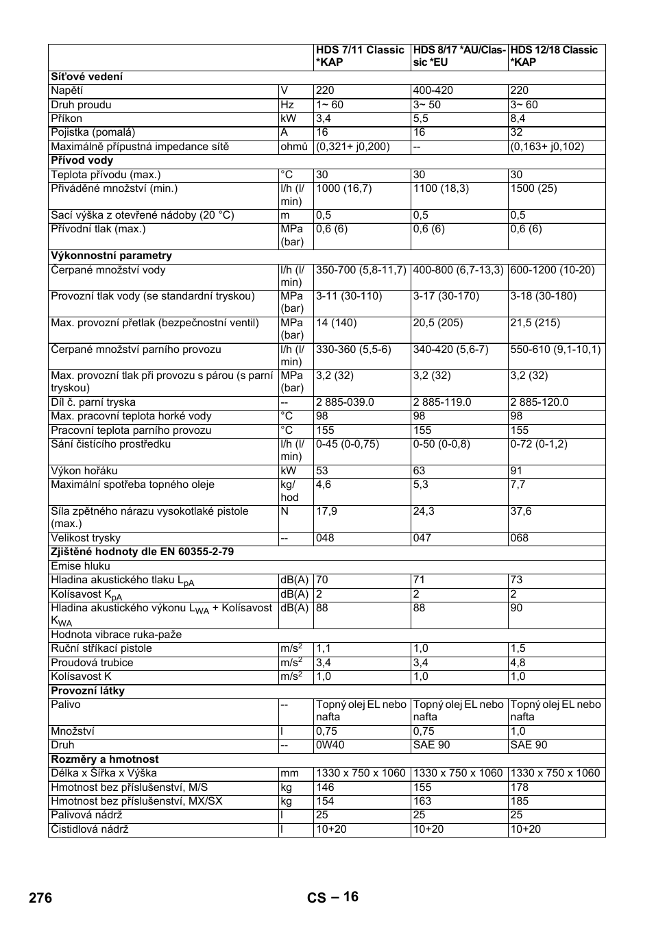 276 cs | Karcher HDS 8-17-4M Classic EU User Manual | Page 276 / 468