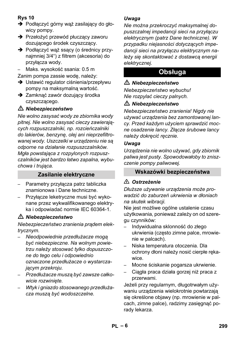 Obsługa | Karcher HDS 8-17-4M Classic EU User Manual | Page 299 / 468