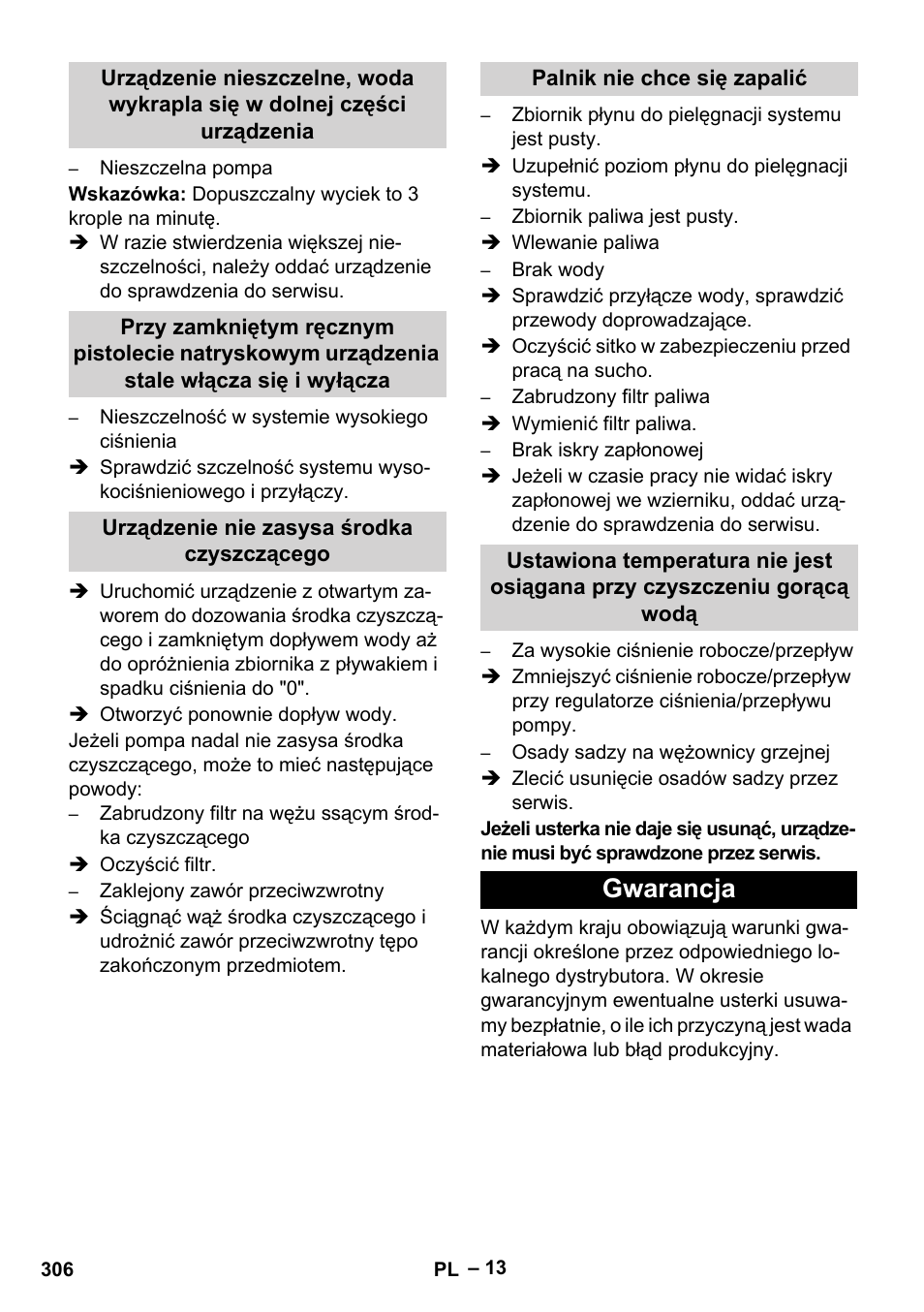 Gwarancja | Karcher HDS 8-17-4M Classic EU User Manual | Page 306 / 468