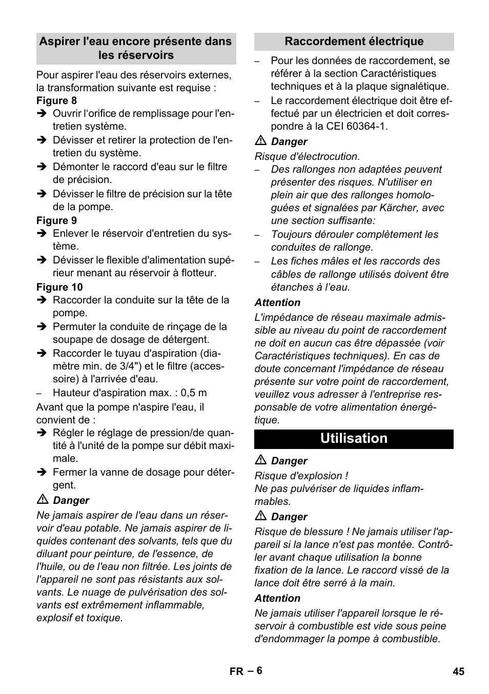 Utilisation | Karcher HDS 8-17-4M Classic EU User Manual | Page 45 / 468