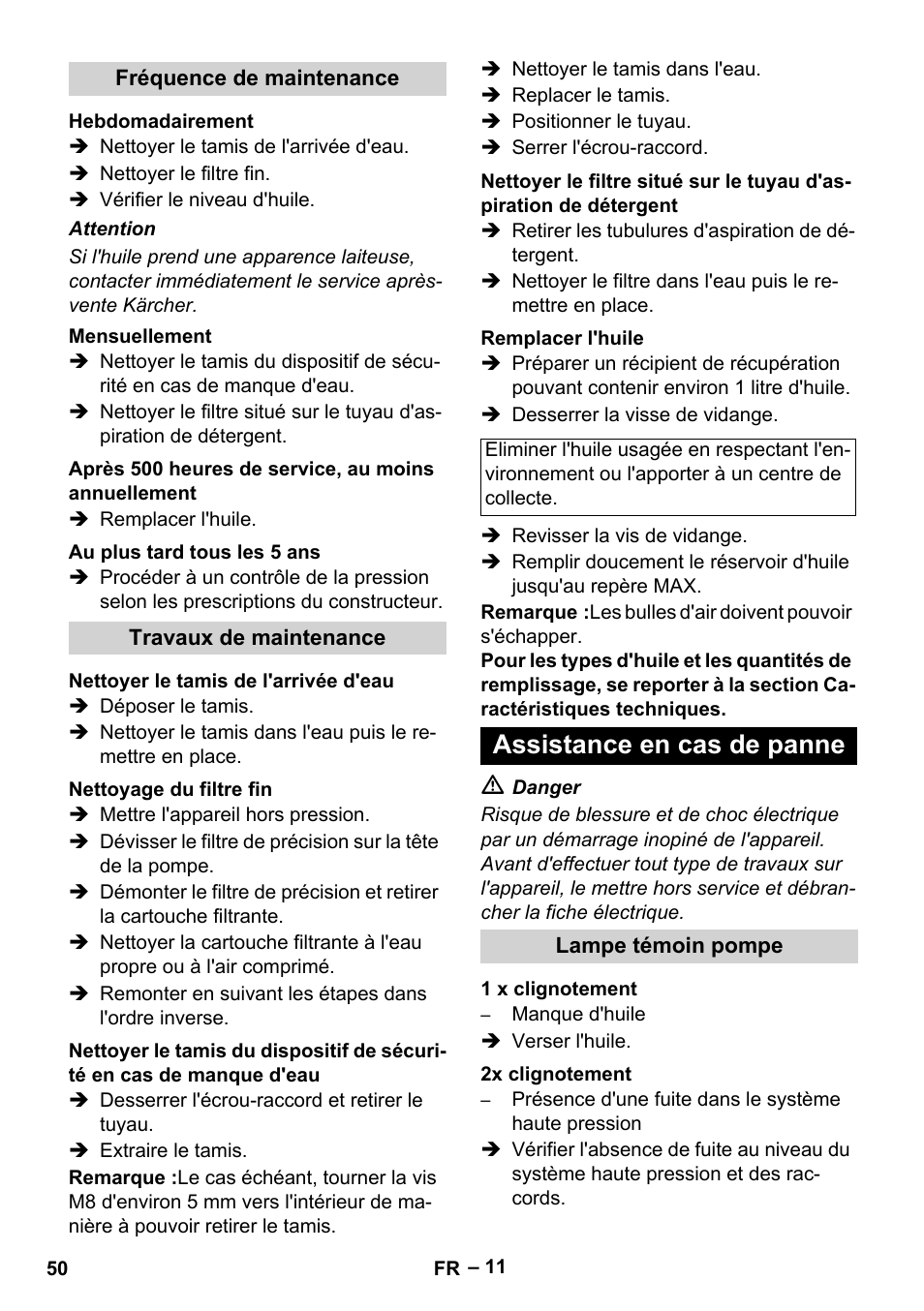 Assistance en cas de panne | Karcher HDS 8-17-4M Classic EU User Manual | Page 50 / 468