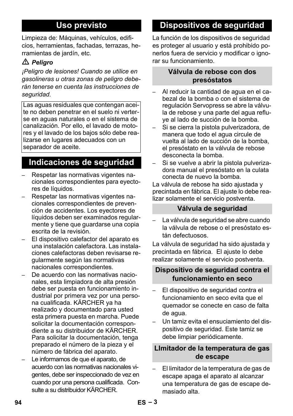 Uso previsto | Karcher HDS 8-17-4M Classic EU User Manual | Page 94 / 468