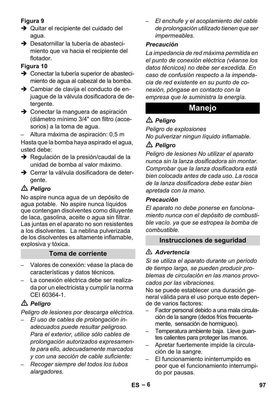 Manejo | Karcher HDS 8-17-4M Classic EU User Manual | Page 97 / 468