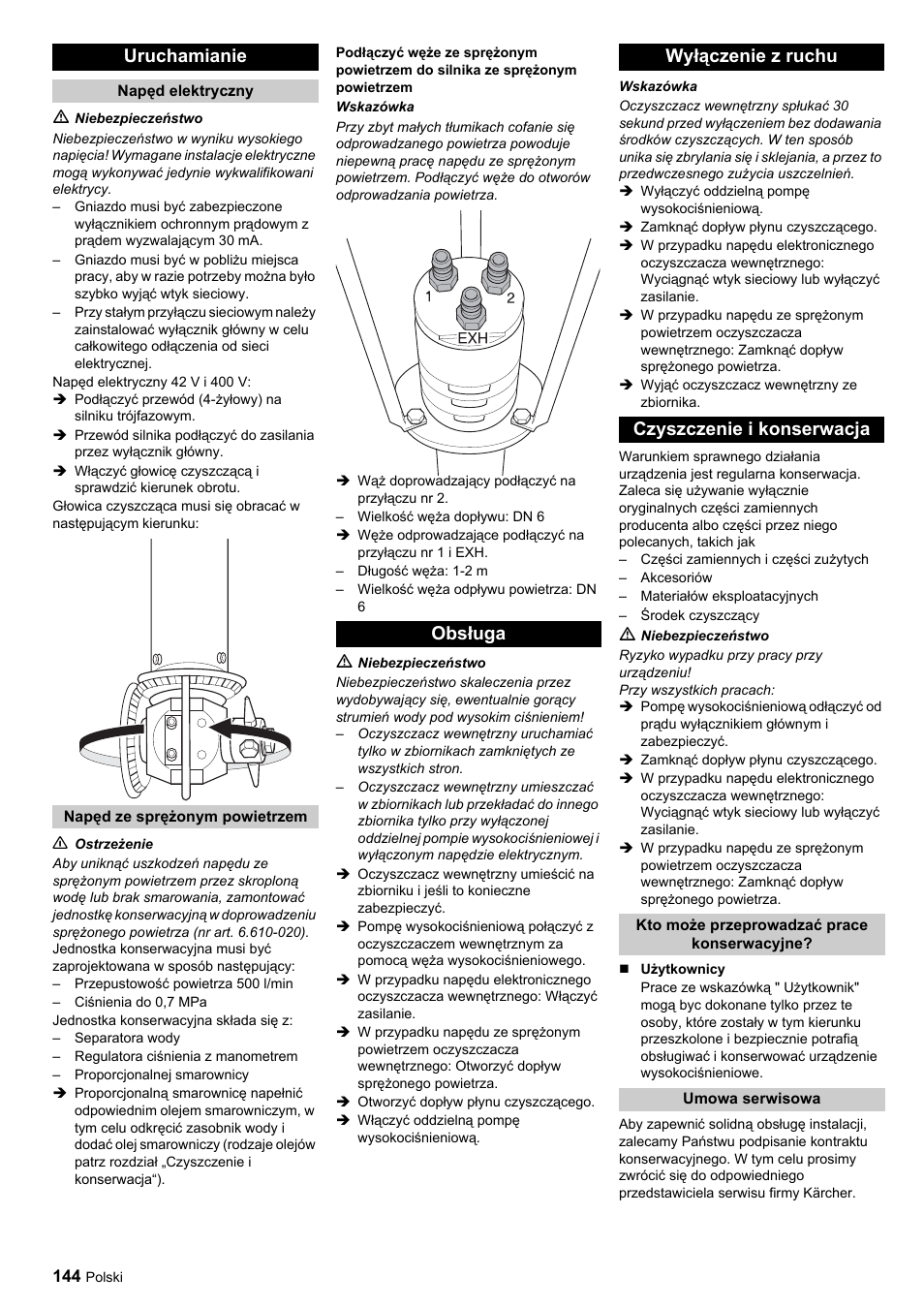 Uruchamianie | Karcher HKF 200 ET User Manual | Page 144 / 228