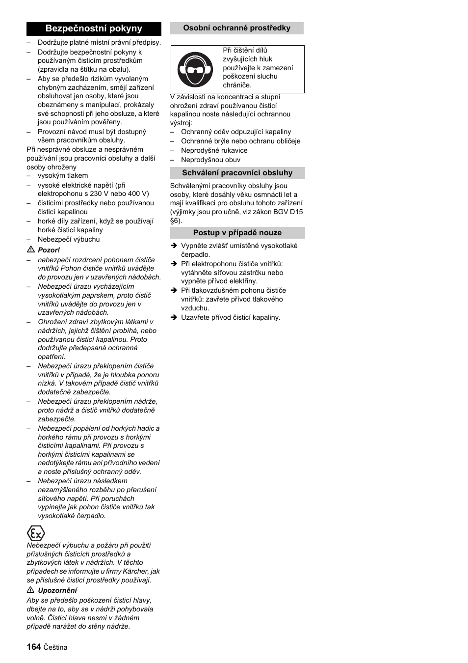 Bezpečnostní pokyny | Karcher HKF 200 ET User Manual | Page 164 / 228