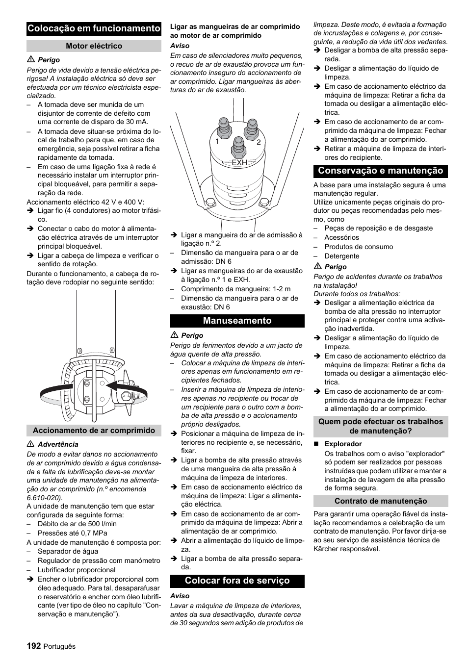 Colocação em funcionamento | Karcher HKF 200 ET User Manual | Page 192 / 228