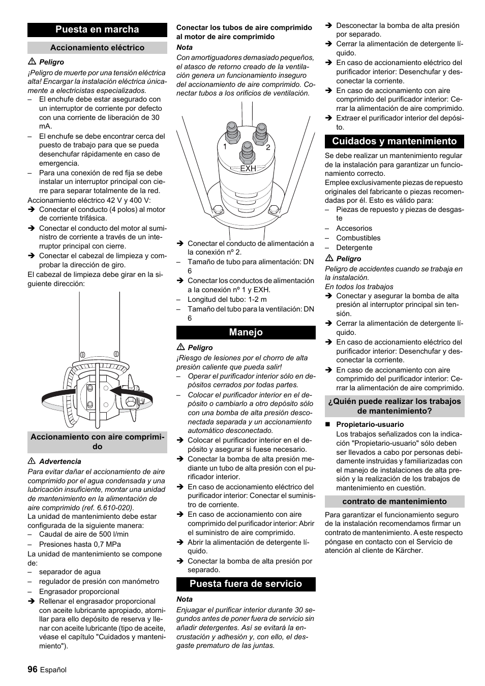 Puesta en marcha | Karcher HKF 200 ET User Manual | Page 96 / 228