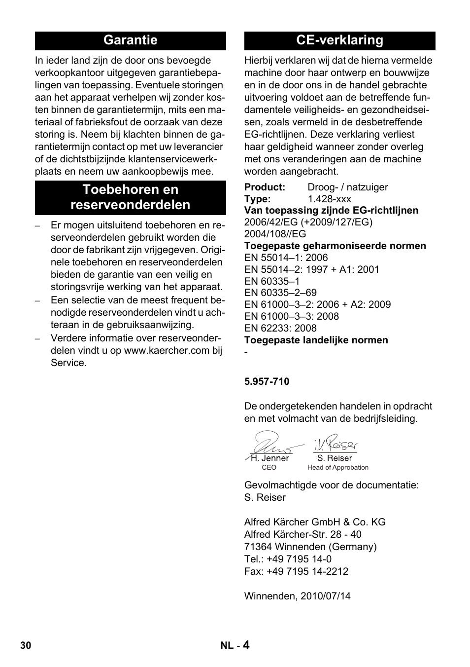 Karcher NT 27-1 Professional User Manual | Page 30 / 148