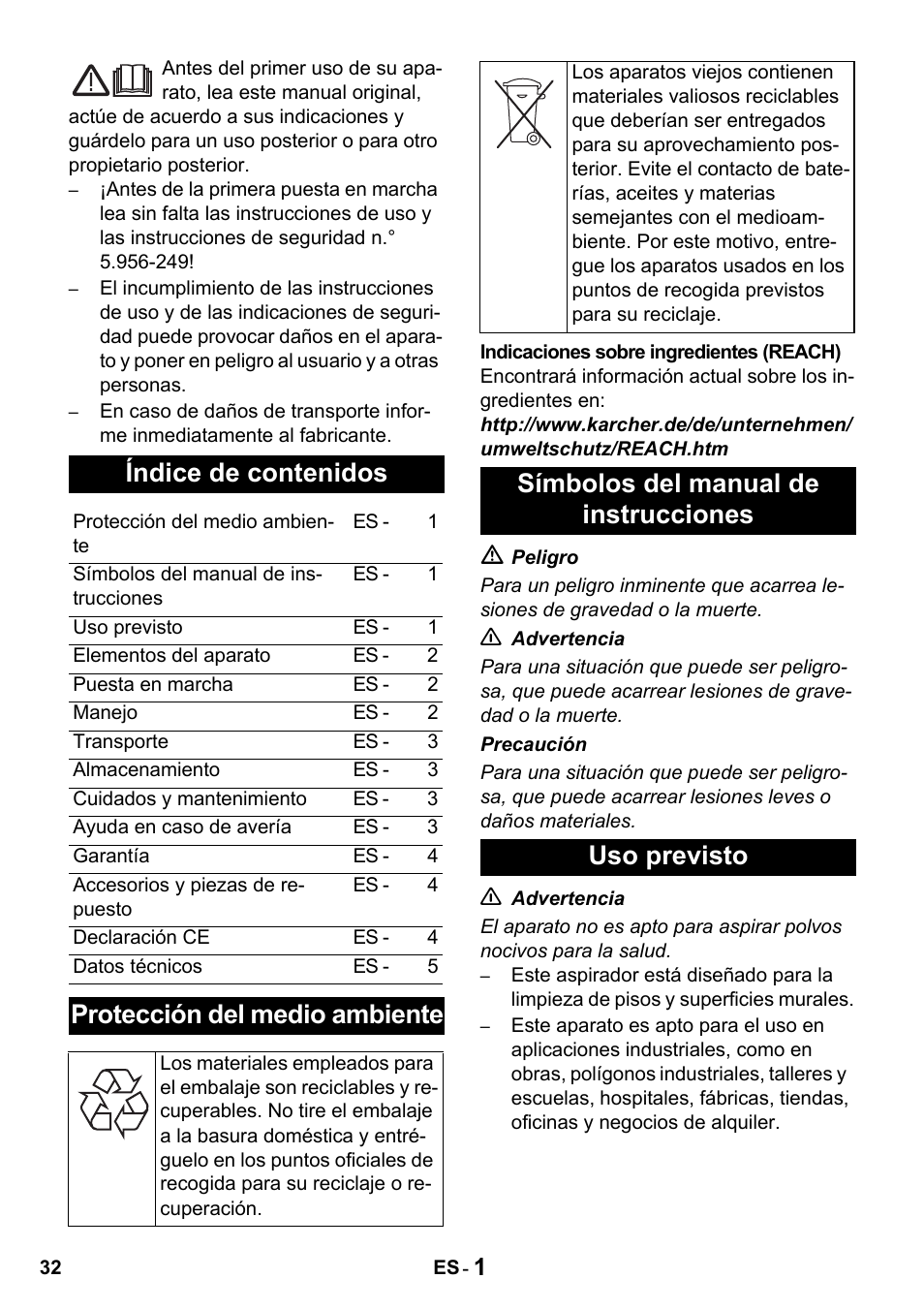 Karcher NT 27-1 Professional User Manual | Page 32 / 148