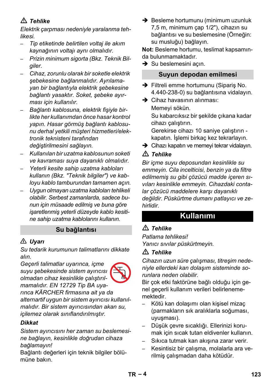 Kullanımı | Karcher HD 5-15 C + FR User Manual | Page 123 / 280