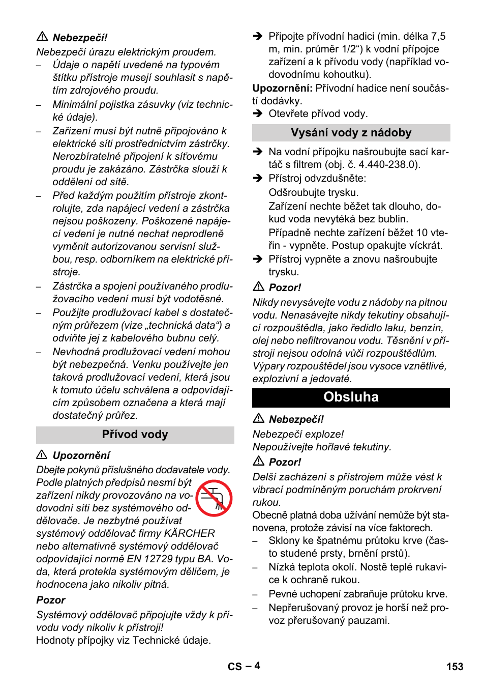 Obsluha | Karcher HD 5-15 C + FR User Manual | Page 153 / 280