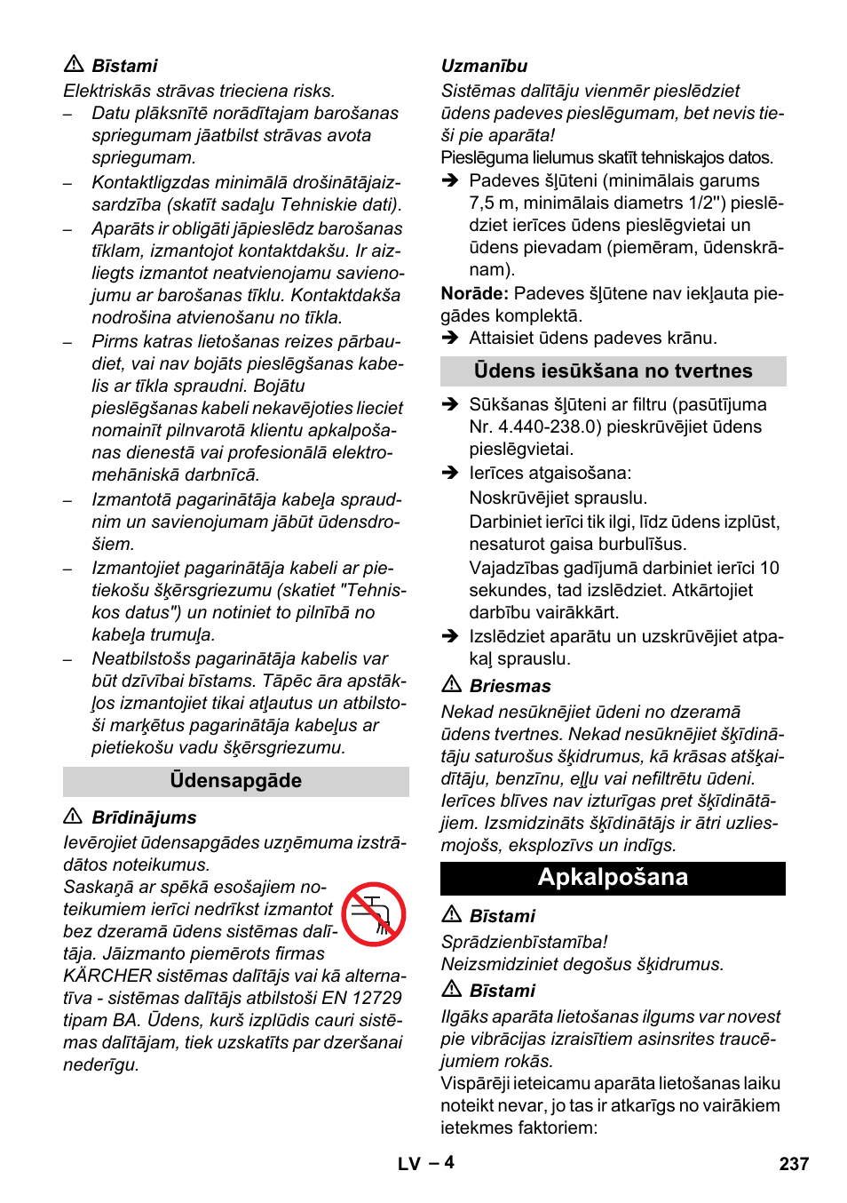 Apkalpošana | Karcher HD 5-15 C + FR User Manual | Page 237 / 280