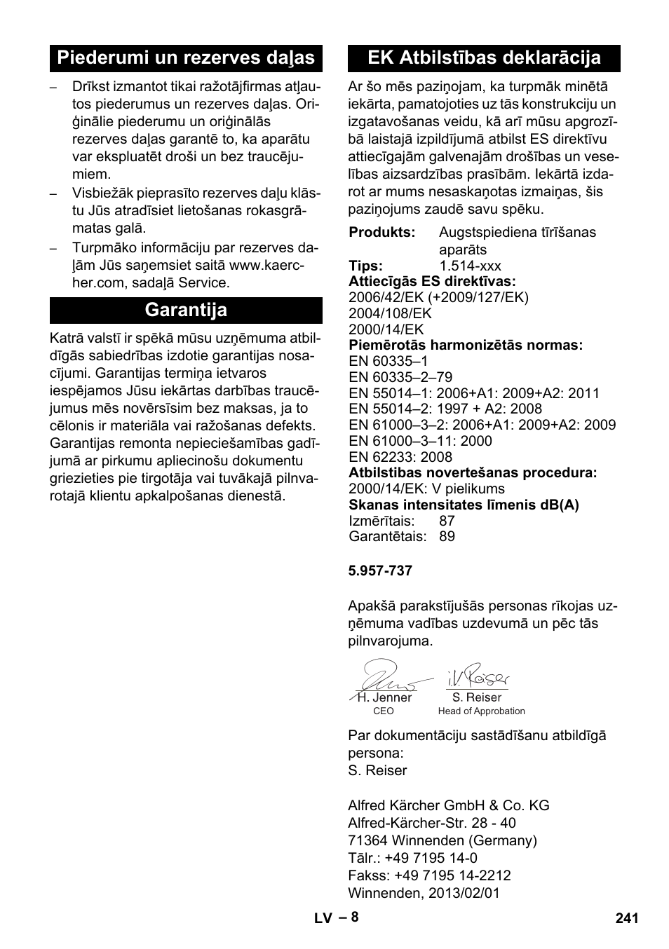 Karcher HD 5-15 C + FR User Manual | Page 241 / 280