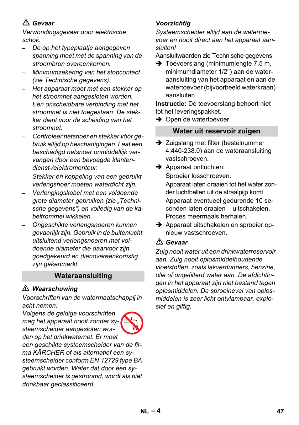 Karcher HD 5-15 C + FR User Manual | Page 47 / 280