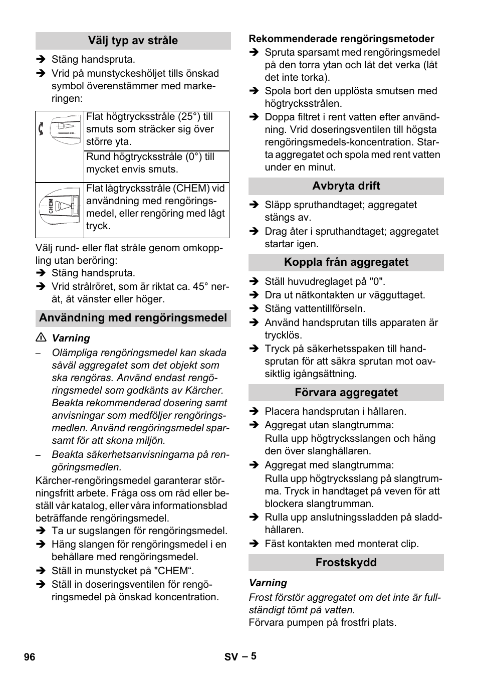 Karcher HD 5-15 C + FR User Manual | Page 96 / 280