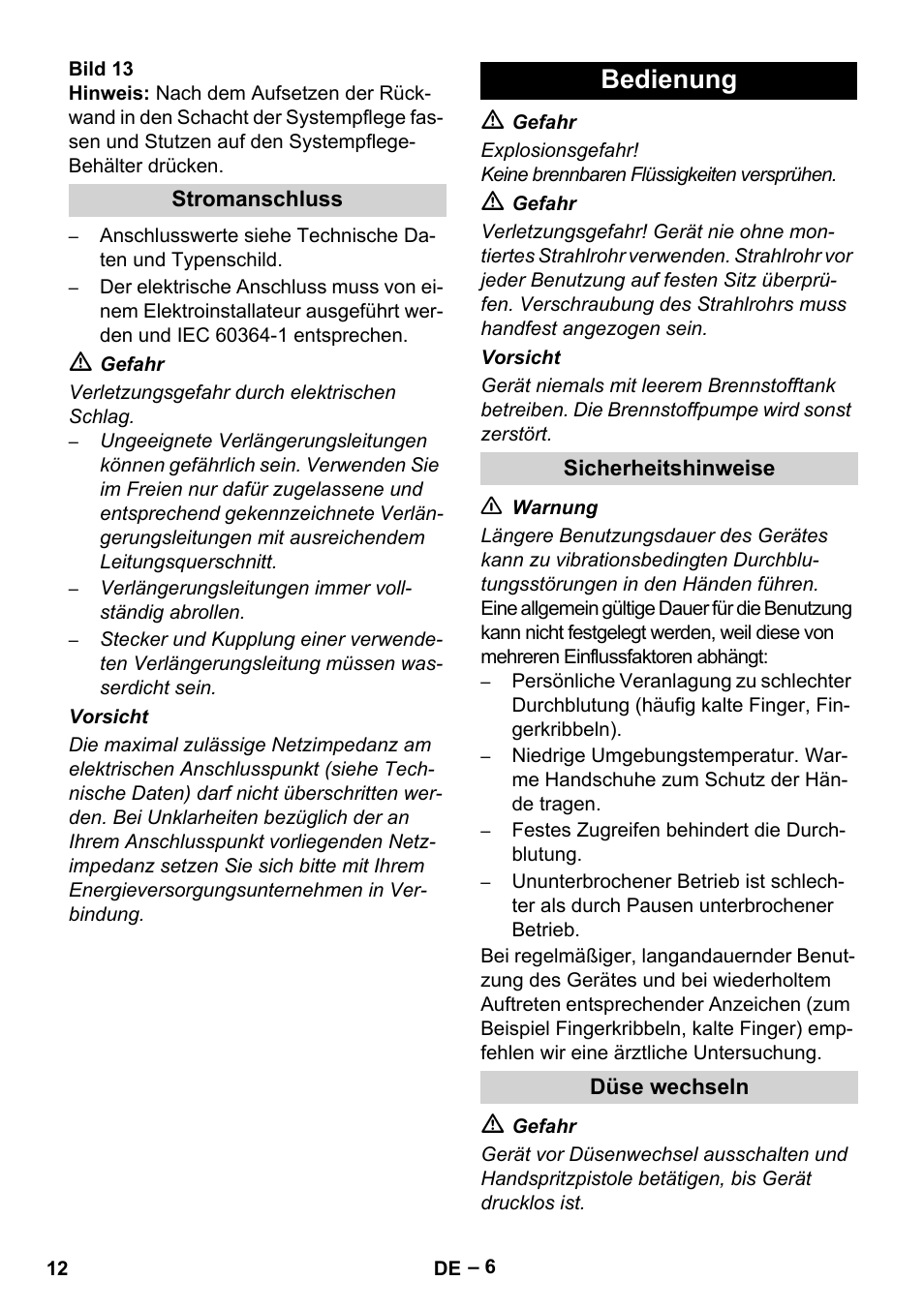 Bedienung | Karcher HDS 8-18-4 C User Manual | Page 12 / 496
