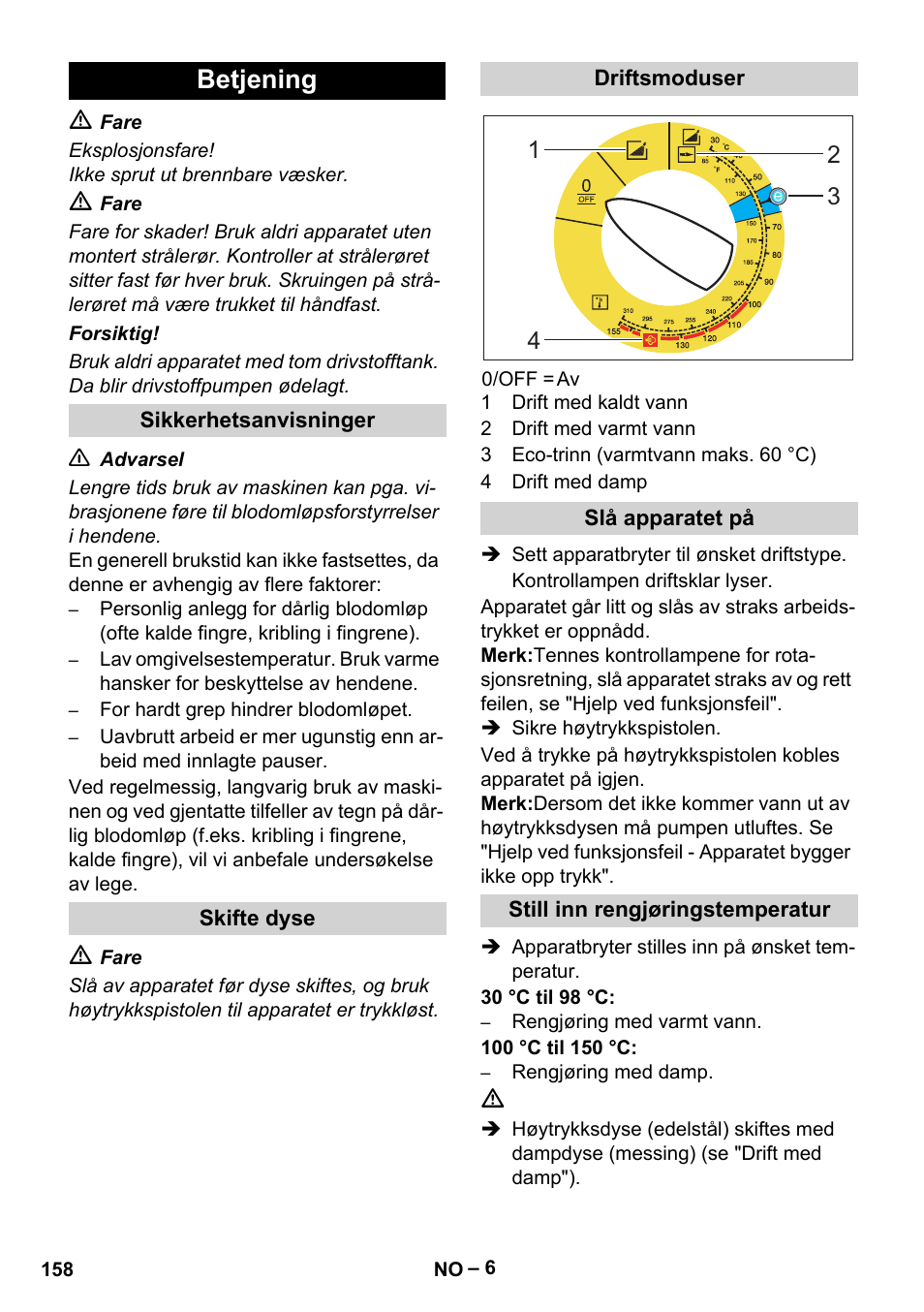 Betjening | Karcher HDS 8-18-4 C User Manual | Page 158 / 496