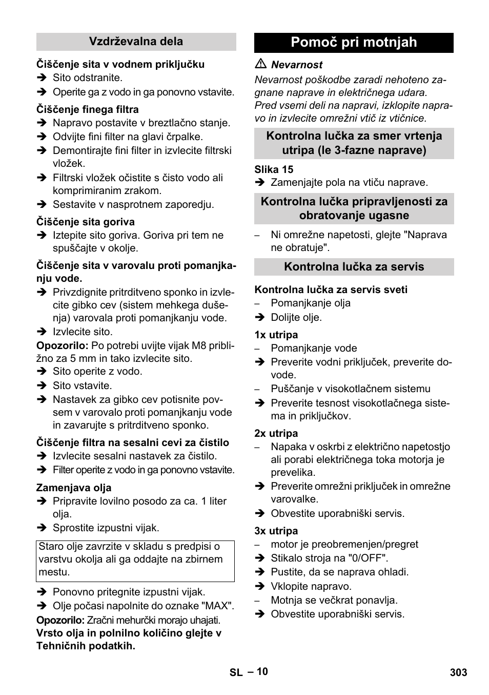 Pomoč pri motnjah | Karcher HDS 8-18-4 C User Manual | Page 303 / 496