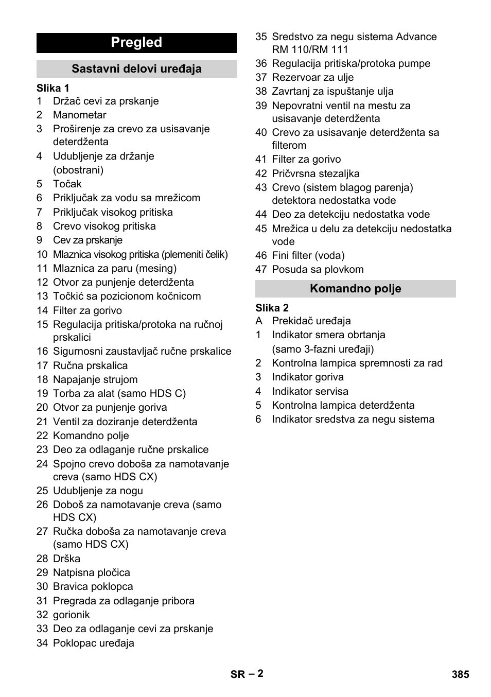 Pregled | Karcher HDS 8-18-4 C User Manual | Page 385 / 496