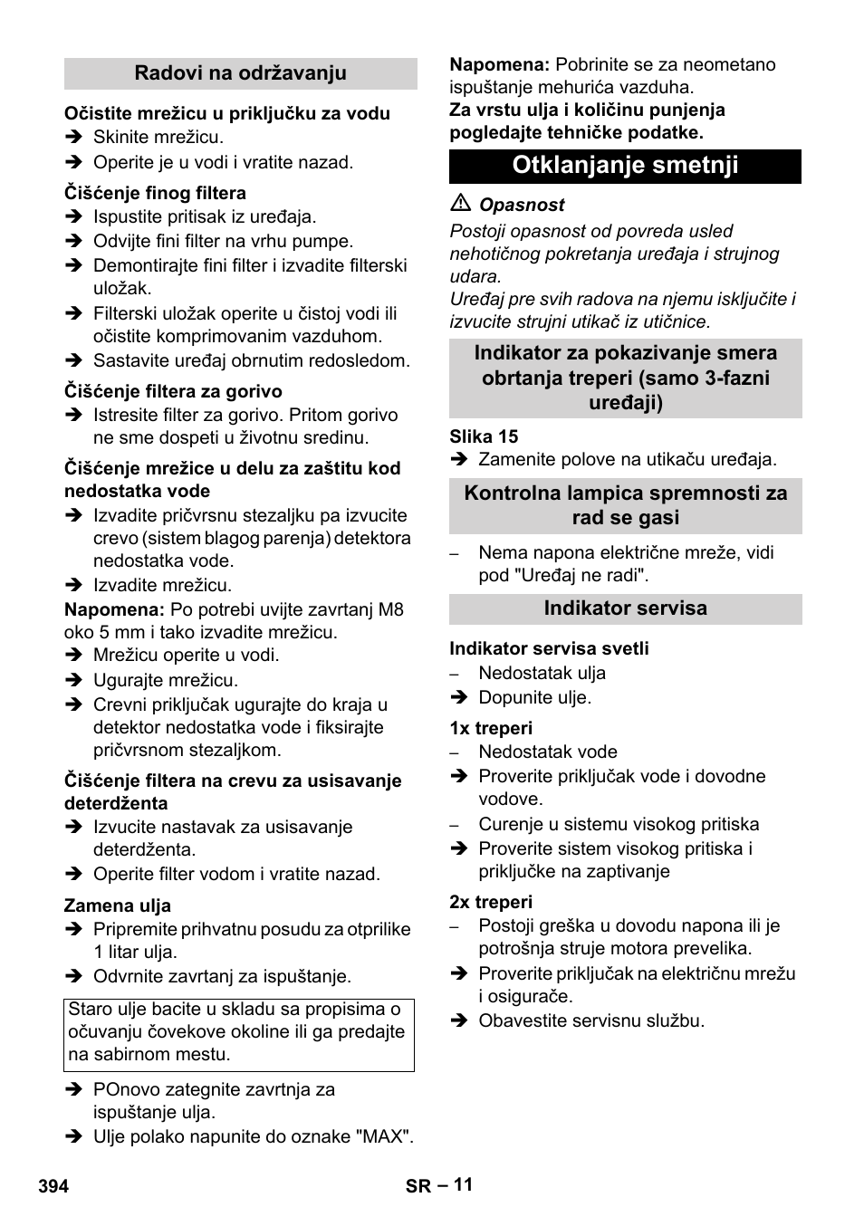 Otklanjanje smetnji | Karcher HDS 8-18-4 C User Manual | Page 394 / 496