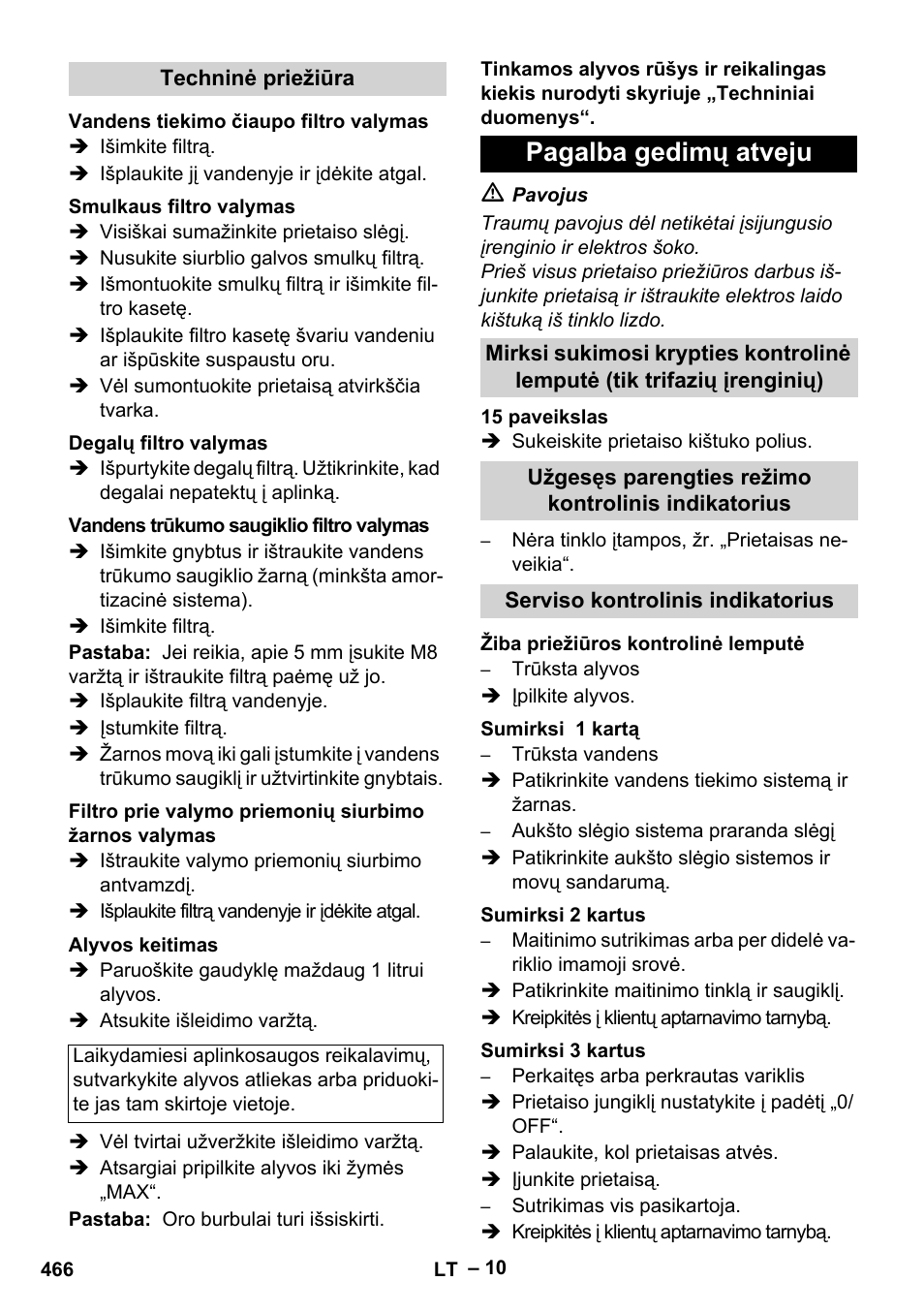 Pagalba gedimų atveju | Karcher HDS 8-18-4 C User Manual | Page 466 / 496