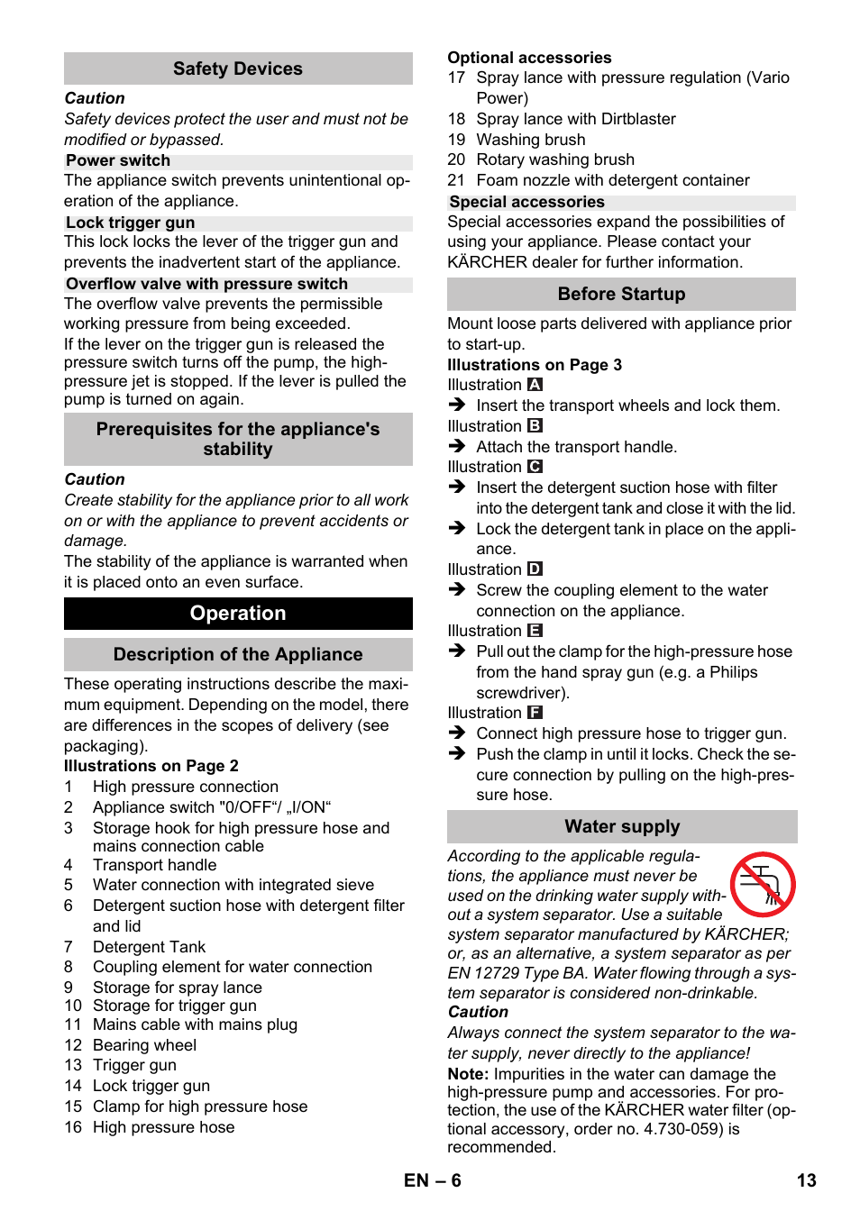 Karcher K 2 Premium User Manual | Page 13 / 196