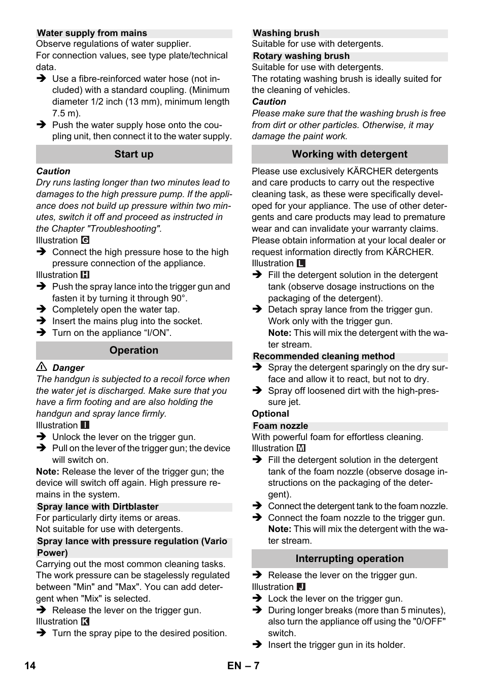 Karcher K 2 Premium User Manual | Page 14 / 196