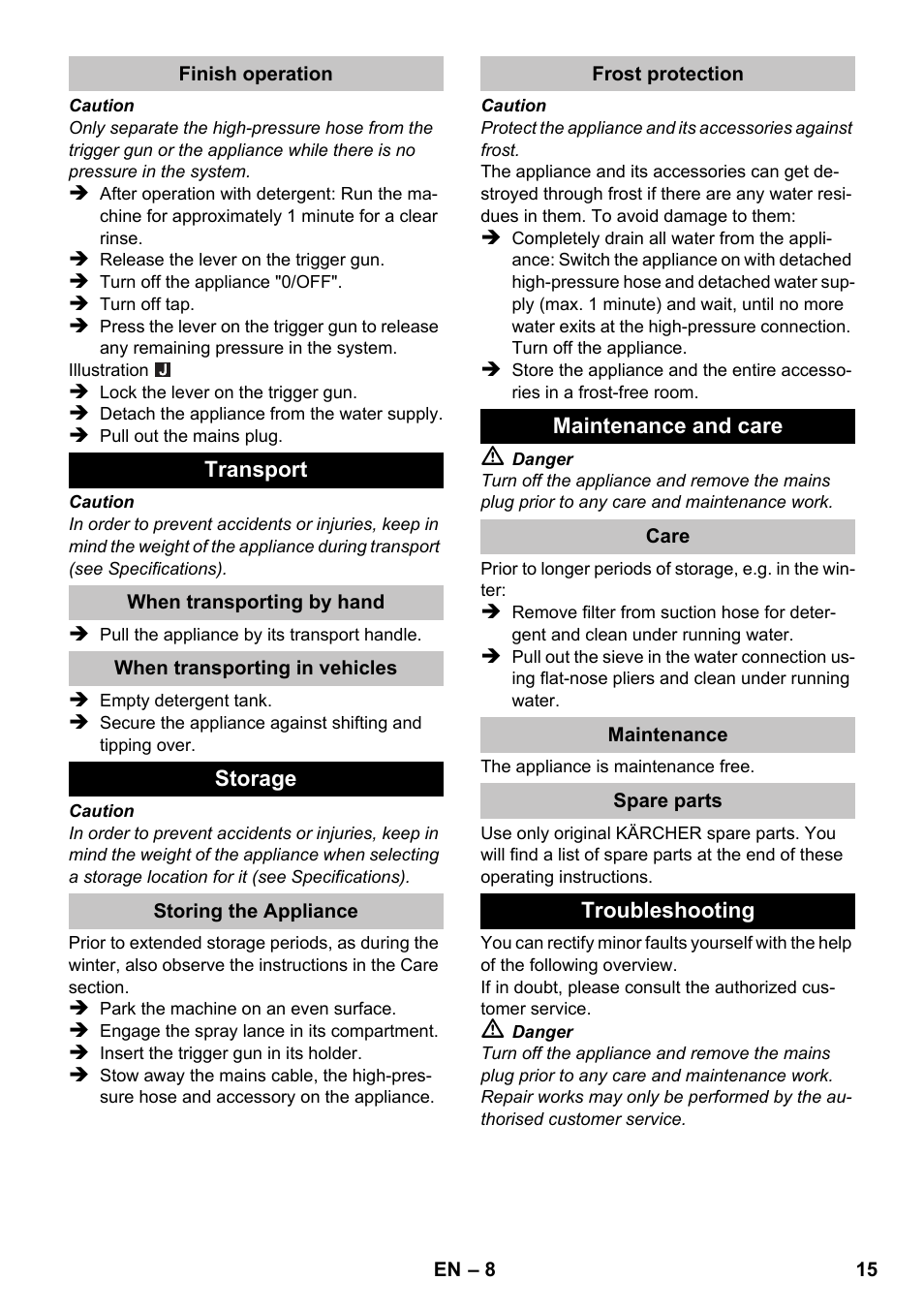 Karcher K 2 Premium User Manual | Page 15 / 196