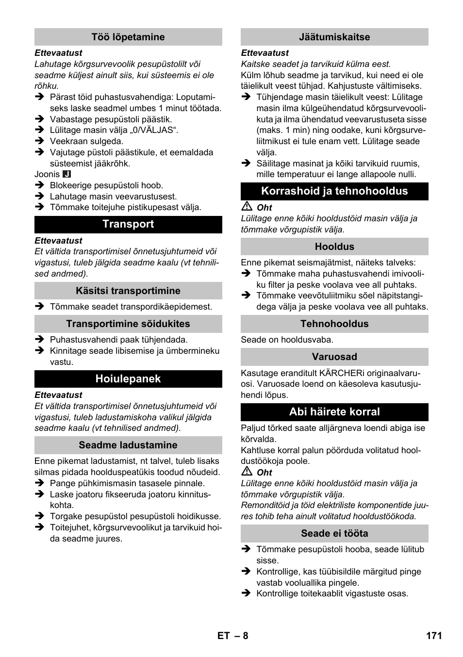 Karcher K 2 Premium User Manual | Page 171 / 196