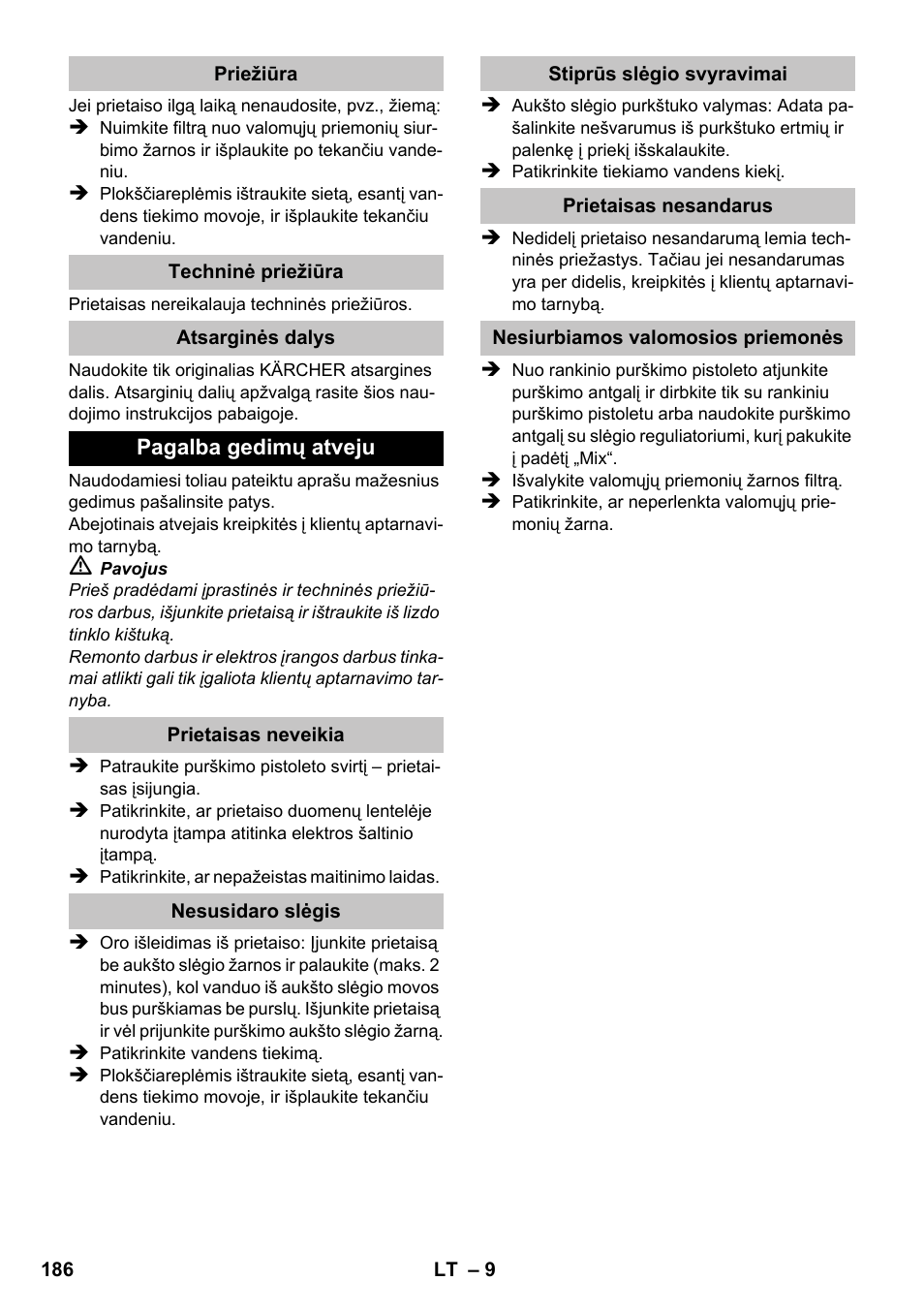 Karcher K 2 Premium User Manual | Page 186 / 196