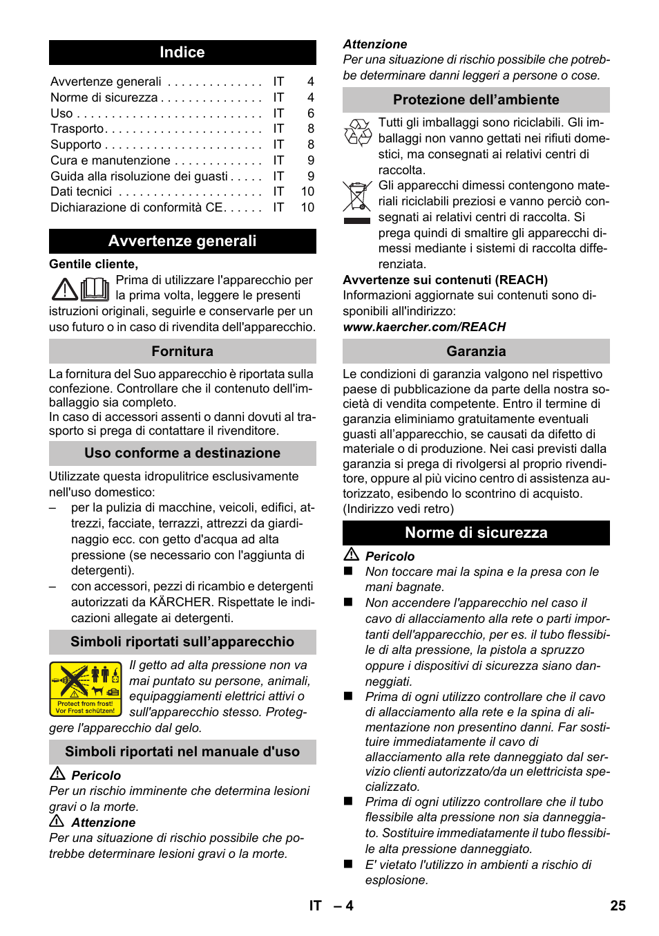 Italiano | Karcher K 2 Premium User Manual | Page 25 / 196