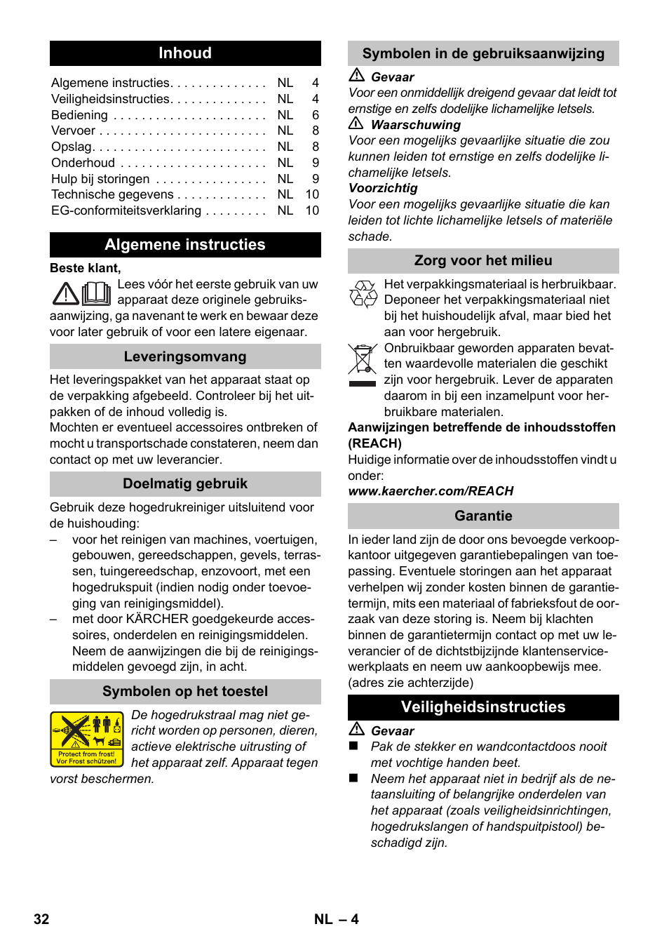 Nederlands | Karcher K 2 Premium User Manual | Page 32 / 196