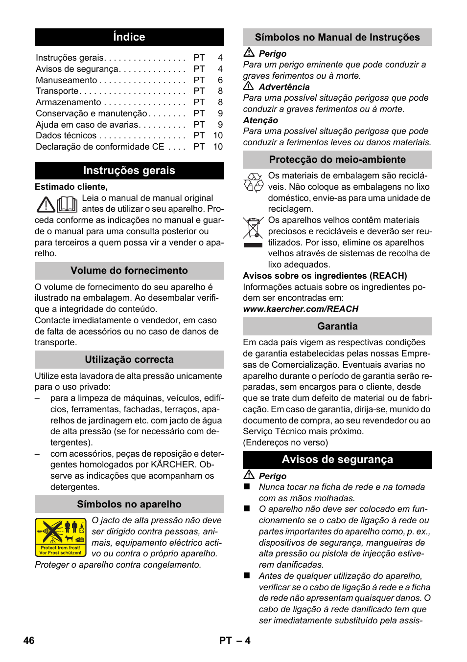 Português | Karcher K 2 Premium User Manual | Page 46 / 196