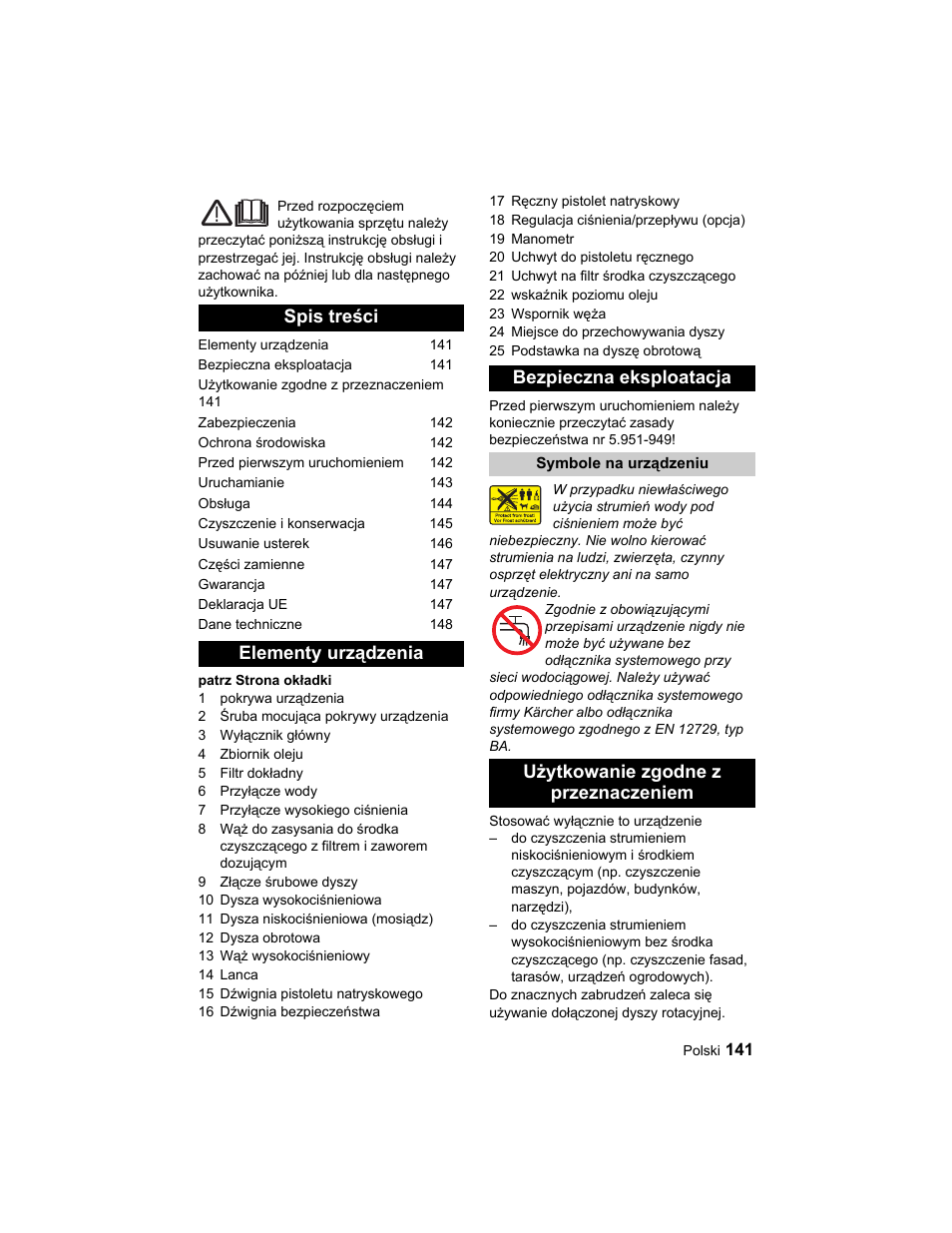 Użytkowanie zgodne z przeznaczeniem | Karcher HD 10-25-4 Cage Plus User Manual | Page 141 / 224