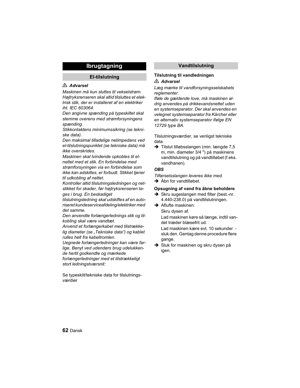 Karcher HD 10-25-4 Cage Plus User Manual | Page 62 / 224