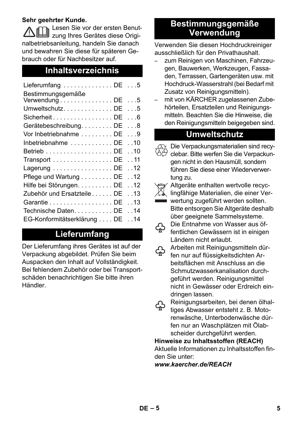 Karcher K 4 Car User Manual | Page 5 / 50